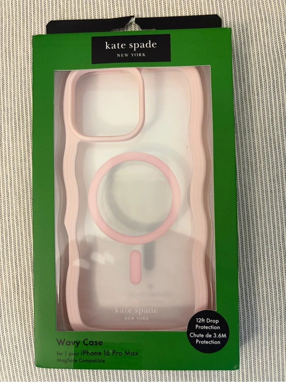 kate spade New York  Pom Pom Pink Wavy Case for iPhone 16 Pro Max NIB